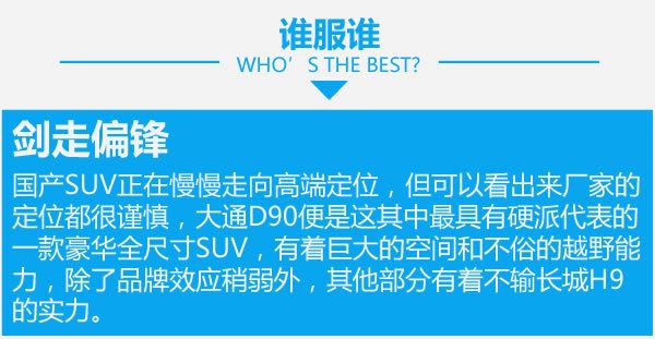 國產硬漢正面對剛 上汽大通D90對比哈弗H9-圖9