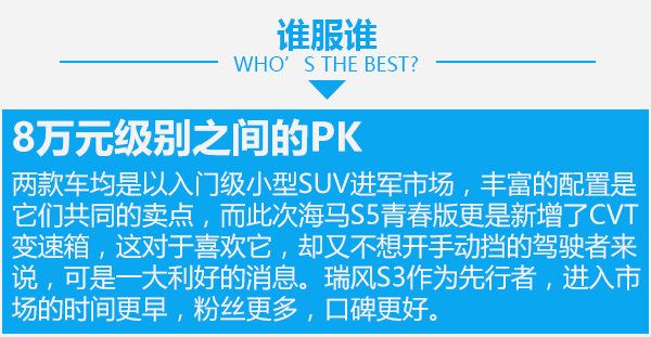 8萬元SUV之間的死磕 海馬S5青春版對比瑞風S3-圖5
