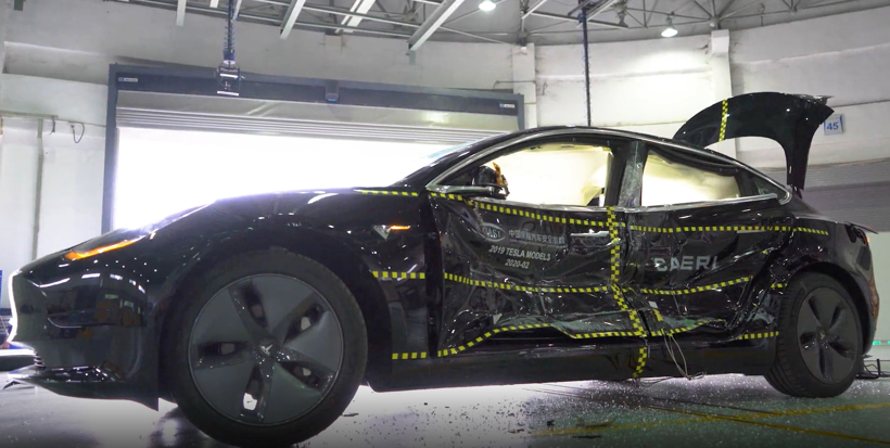 特斯拉，model 3碰撞測試,中保研model 3